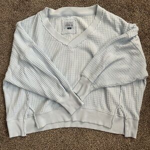 American Eagle Outfitters Soft Blue Ribbed Sweater